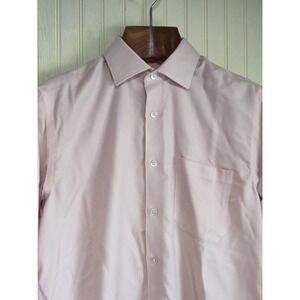 Louis‎ Philippe Shirt Mens 40 Pink Textured Permapress Wrinkle Free Cotton